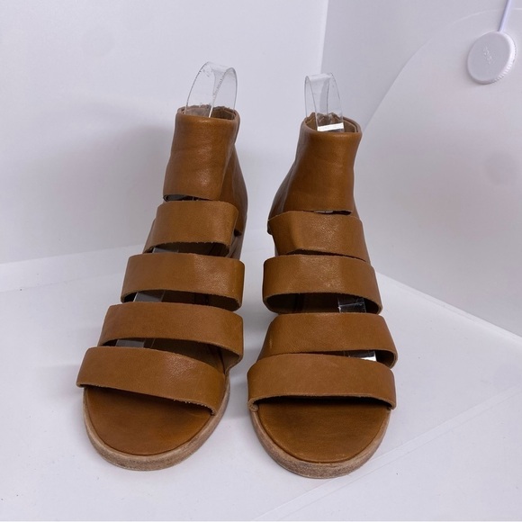 Frye Tash Cut Out Brown Leather Bootie Sandals Size 8.5 - Picture 3 of 7